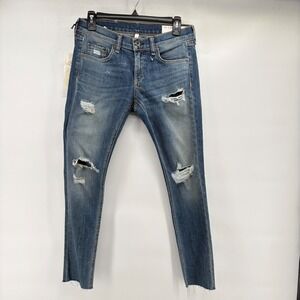 Rag & Bone Dre Capri Delamo Slim Boyfriend Distressed Jeans Blue 25 W2592K510DEL